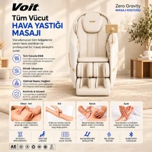 Voit Zero Gravity 3D Masaj Koltuğu – SL Track, Tüm Vücut Masajı Krem - Görsel 3