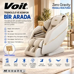 Voit Zero Gravity 3D Masaj Koltuğu – SL Track, Tüm Vücut Masajı Krem